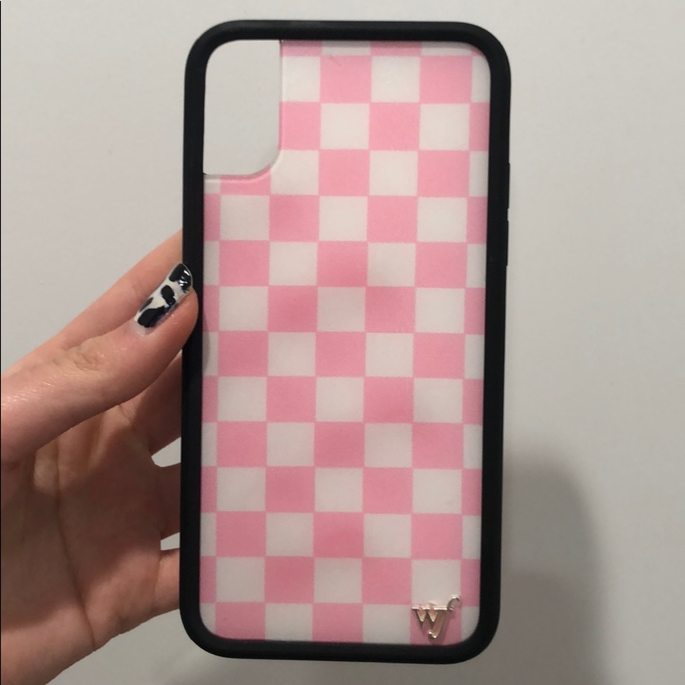 Pink Checkered Wild Flower Case